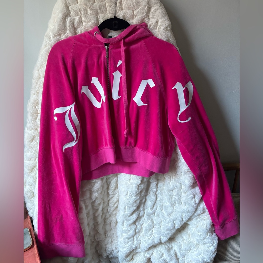 Juicy Couture Hot Pink Velour Track Jacket